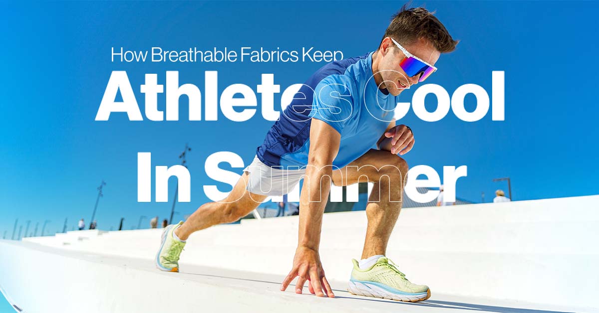 Athlete wearing breathable fabric sportswear during summer workout
